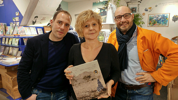 de gauche à droite : Adrian Claret, FLORE et Carl Huguenin d'Artazart